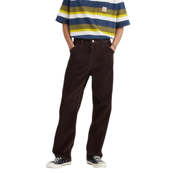 Levi’s 568 Straight Loose Fit Carpenter Corduroy Pant Men’s 32x32 Brown New - Picture 1 of 10